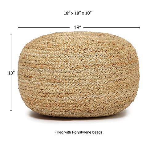 Jute Circular Low Pouf Ottoman