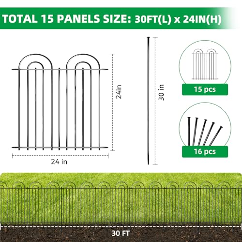 15 Panels No Dig Decorative Garden Fence