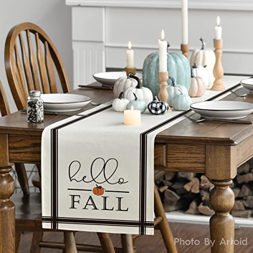 210 GSM Hello Fall Table Runner Home Party Decor 13x60 Inch