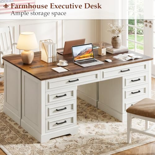 58" Executive Desk with 7 Drawers