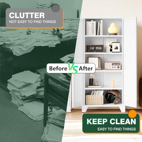 White Storage Cabinet with Feets