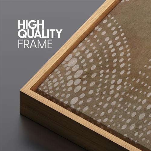 Large Framed Canvas Print Wall Art Abstract Dot Matrix Canvas Art in Earth Tones Antique Retro Fine Art Illustrations Decorative Colorful for Bedroom