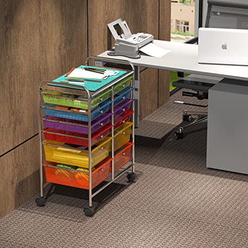 12 Drawers Rolling Utility Cart Organizer