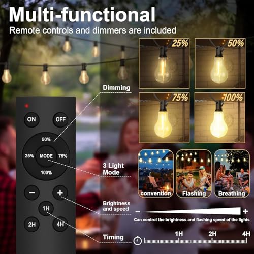 26FT Outdoor String Lights 17+2 Bulbs (26 Foot)