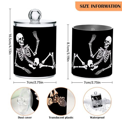 Halloween Skull 2PC Airtight Transparent Storage Jar (2 Count)
