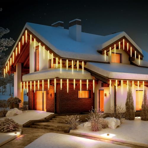 Icicle Lights Outdoor with Remote (100 Count)