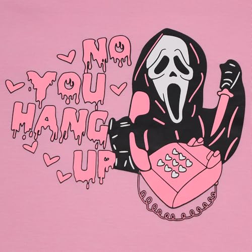 Halloween Funny Letter Print Shirts No You Hang Up Ghost Calling Horror Halloween Pink Long Sleeve T