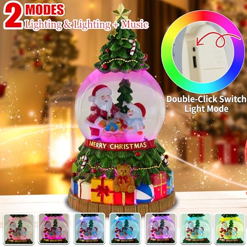 Musical Christmas Snow Globes Lantern with Christmas Tree