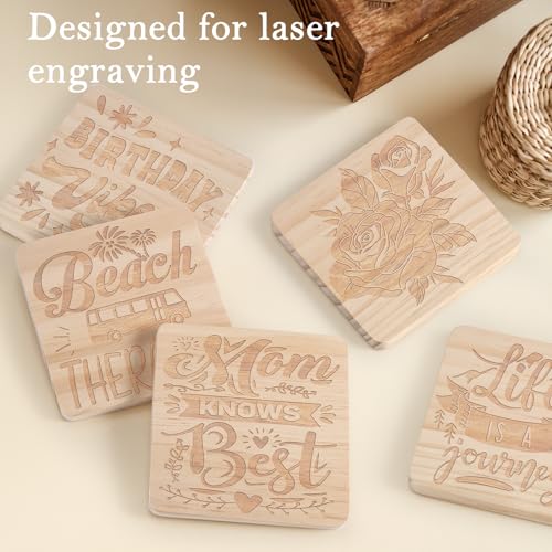36 PCS Unfinished Wood Coasters