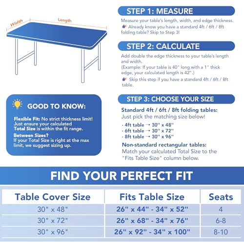 Fitted Tablecloth for 8 Foot Rectangle Tables (2 Count)