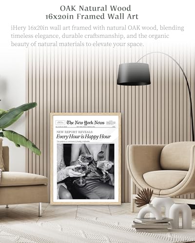 16x20in Every Hour Is Happy Hour Framed Newspaper Wall Art