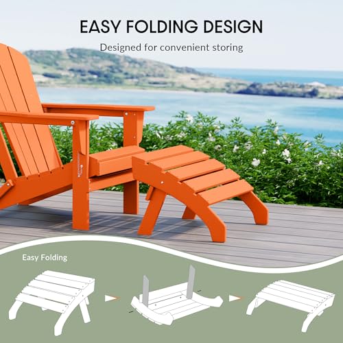 Dylan Outdoor Patio HDPE Adirondack Ottoman Footrest