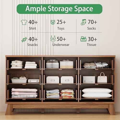 Fluted Dresser for Bedroom with 9 Drawers
