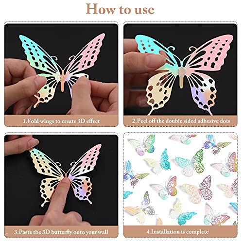 3D Butterfly Wall Decor (72 Count)