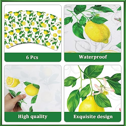Lemon Placemats Set of 6 Summer Plastic Table Mat 17×13×0.04in (6 Count)