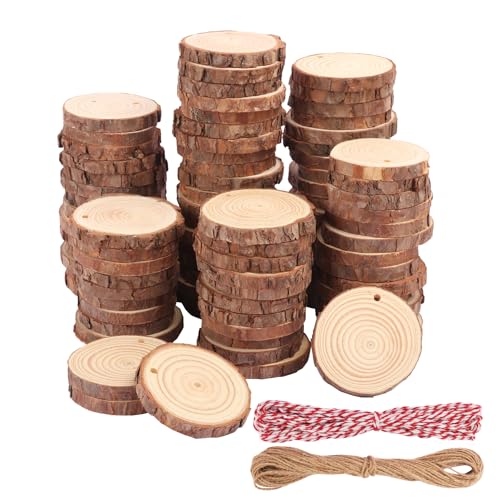 90 PCS 2.8 3inch Unfinished Wood Slices (90 Count)