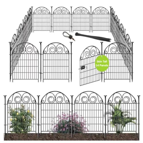 Tall Garden Animal Barrier Fence with Gate (94.5 Sq Ft)
