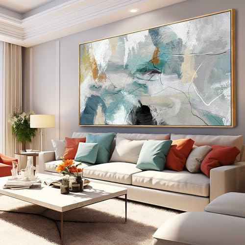 Large Canvas Wall Art Minimalist Decor Living Room Pictures Grey Wall Decor Hand Painted Artwork for Bedroom Kitchen Hotel Wall Decoration 30x60 Inch