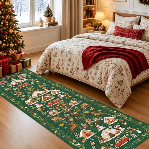 Vintage Christmas Runner Rug 2x8