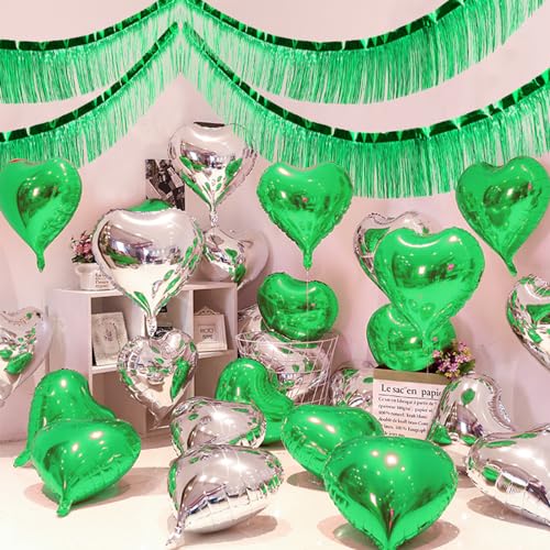 Green Foil Fringe Garland 10FT 6packs for Parade Float Decorations (60 Foot)