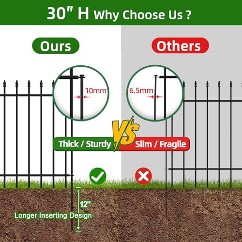 Decorative Metal Garden Fence 30" x 16'