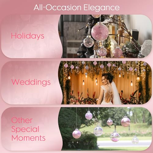 16 Pack Clear Christmas Ball Ornaments with Fillers (16 Count)