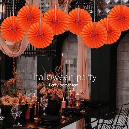 Orange Birthday Decorations DIY Orange Paper Fans Hanging Decoration 12in (30 Count)