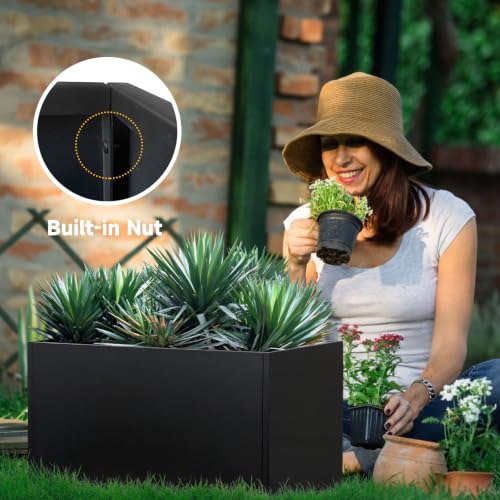 Metal Rectangular Planter Box 36" L x 12" W x 16" H Metal Outdoor Planter