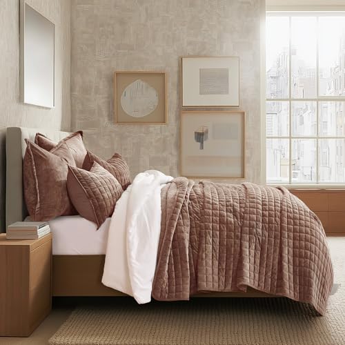 Channel Box Stitch Velvet Quilt Set