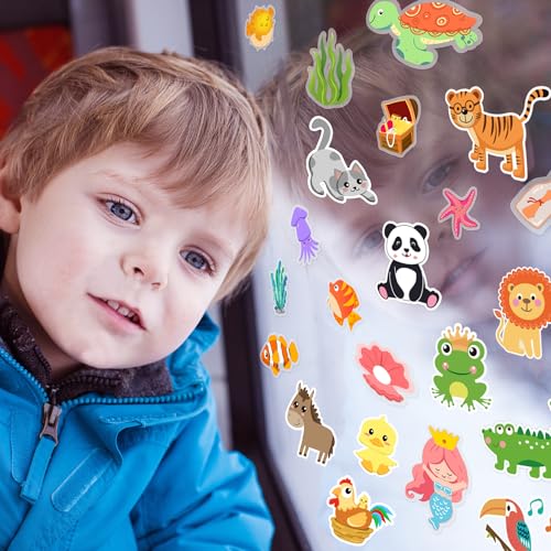 Window Clings Stickers for Kids Window Gel Clings Decals Thick Gel Clings Toddlers and Adults Classroom Home Nursery Airplane Birthday Party Supplies
