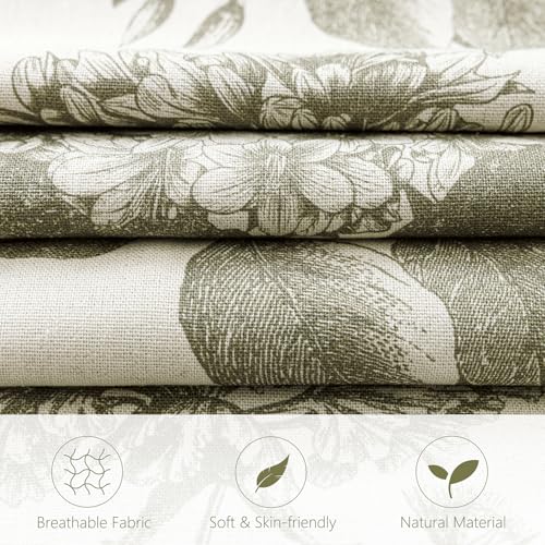 Set of 2 Linen Floral Throw Pillow Covers Vintage Accent Print Decorative Cushion Covers Farmhouse Boho Home Decor for Sofa Chair Couch Bedroom Living Room (2 Count)