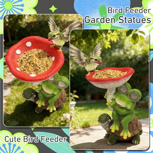 Frog Turtle Solar Garden Statue Light Outdoor Figurine for Yard Decor