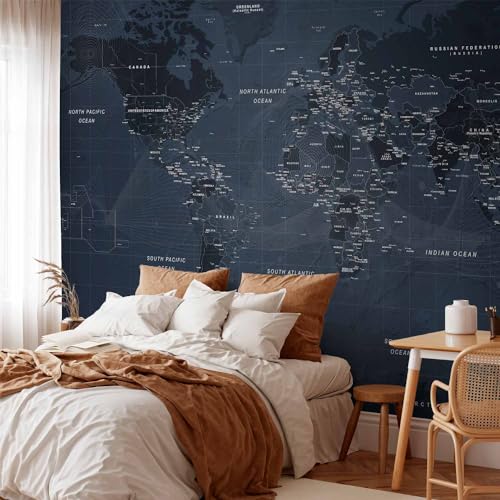 Premium Wall Mural World Map 118x83 in (6 Count)
