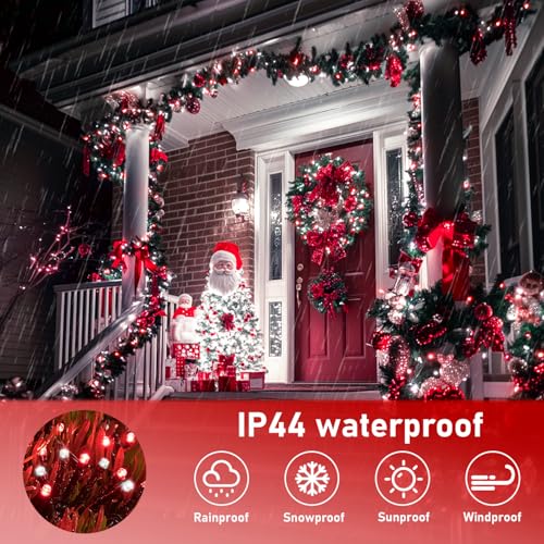 200 LED Red and White Christmas Lights (66 Foot)