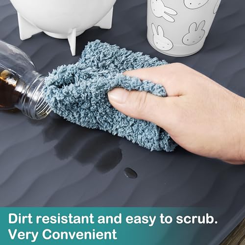 Waterproof Silicone Under Sink Mat 19'' x 12'' Shelf Liner for Kitchen and Bathroom