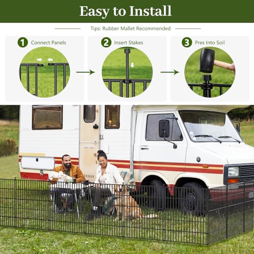 No Dig Garden Fence Outdoor for Yard (62.93 Sq Ft)