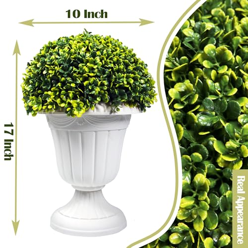 2 PCS 17" Artificial Boxwood Topiary Ball Tree Patio Plants