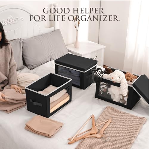 Cube Storage Bins with Lids (4 Count)