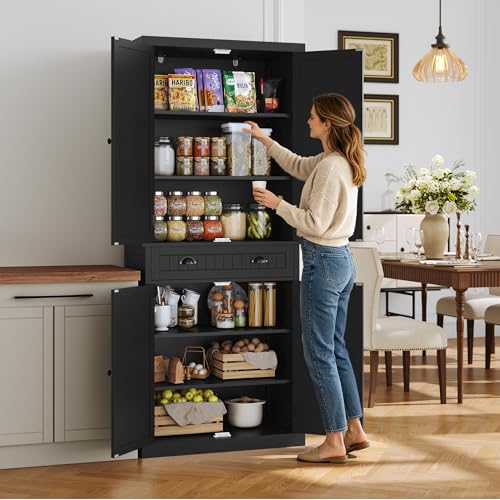 72" Tall Freestanding Pantry & Kitchen Storage Cabinet