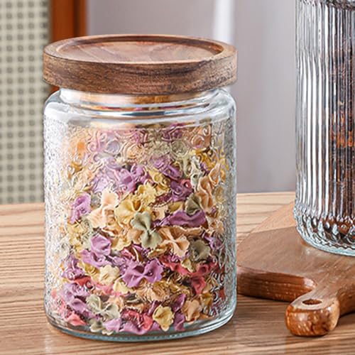 Vintage Glass Jars with Wooden Lids