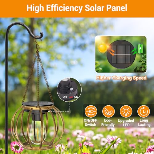 Solar Lanterns Outdoor Waterproof (2 Count)
