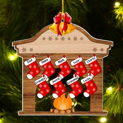 Stocking Personalized Family Christmas Acrylic Ornament 2025