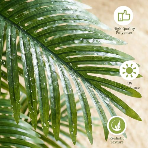 2 Pack Artificial Palm Tree Indoor Plant 4FT Tall Fake Tropical Palm Tree in Pot