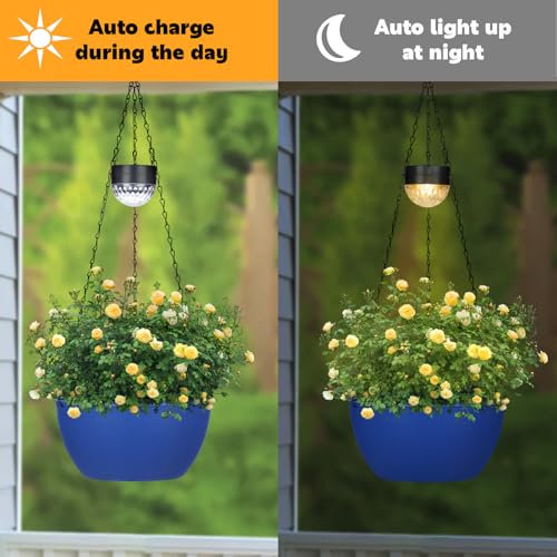 2 Pack Solar Hanging Planters for Plants Outdoor (2 Count)
