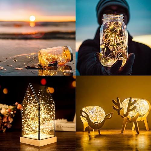 Fairy Lights 4 Pack String Lights Battery Operated 10ft 30 LED Twinkle Lights for Wedding (4 Count)