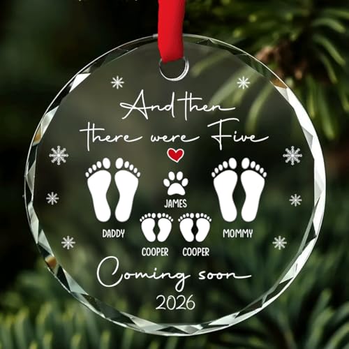 A Little One On Way Glass Ornament