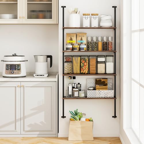 4 Tier Industrial Bookshelf Set of 2 (2 Count)