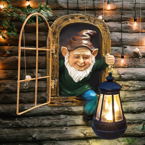 10'' Garden Gnome Statue with Solar Lights