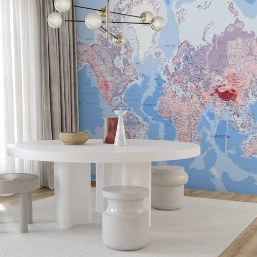 Premium Wall Mural World Map 157x110 in (8 Count)