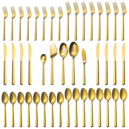 Cube Gold 45 Piece Flatware Set (14.25 Count)
